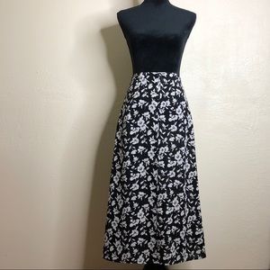 VTG floral button down midi skirt